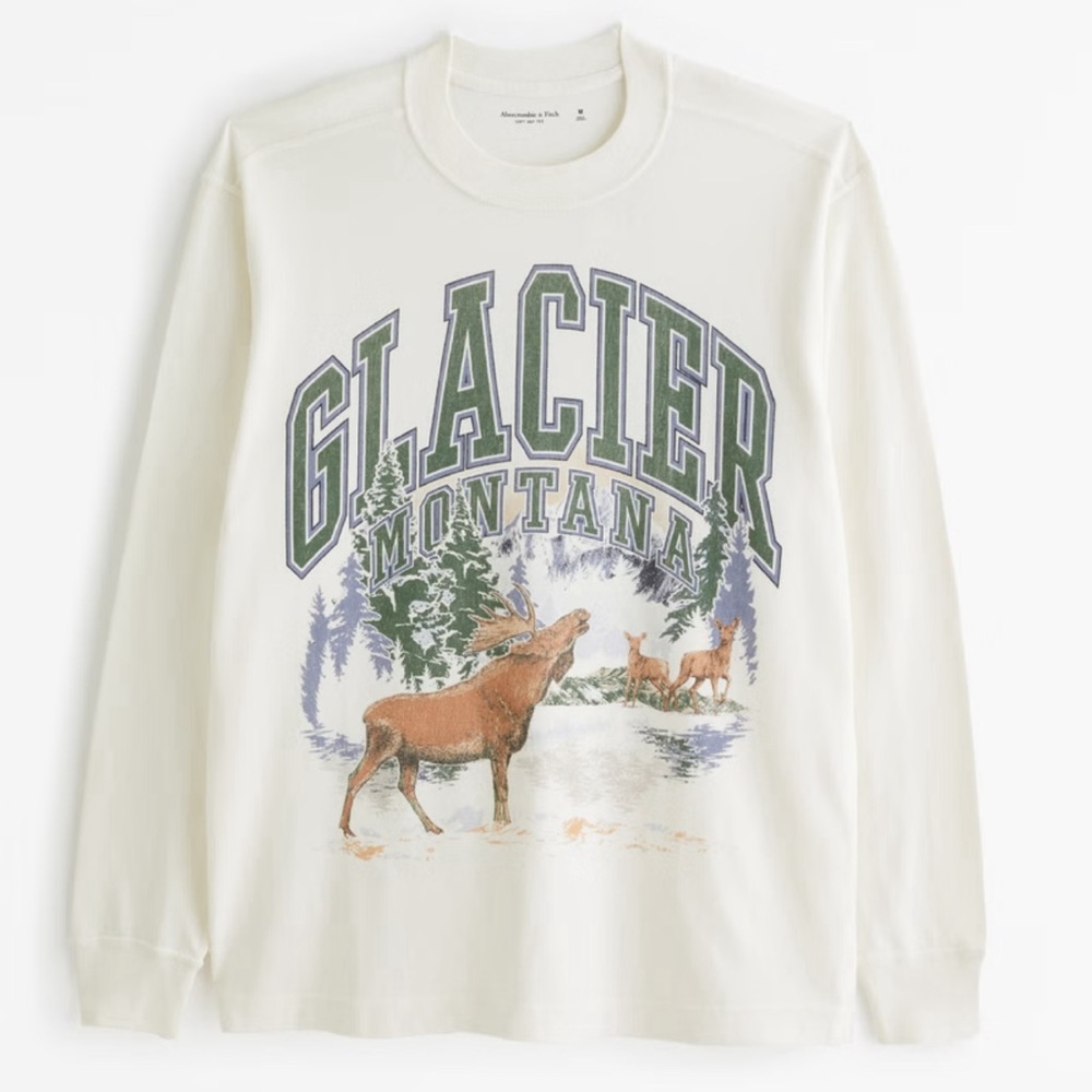Abercrombie & Fitch soft AF Glacier Montana long sleeve tee